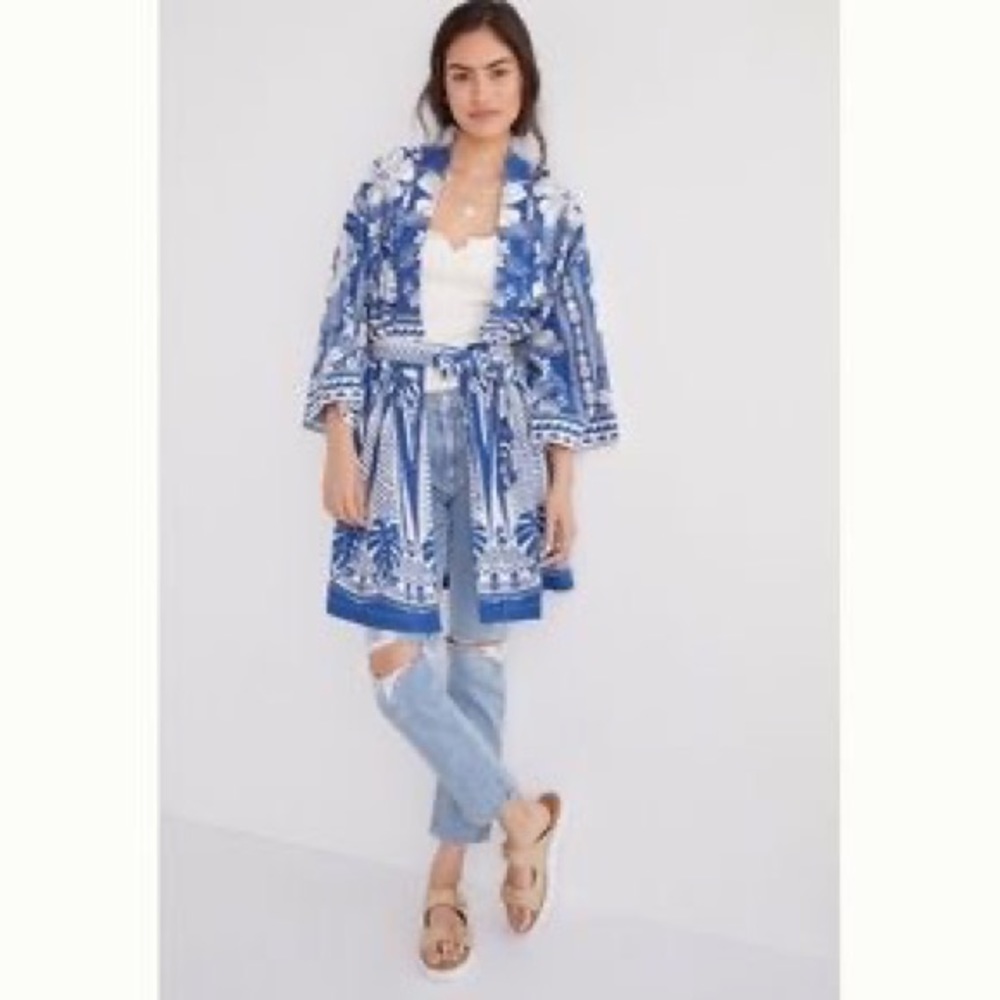 Farm Rio Anthropologie Tropical Kimono Jacket Size Small